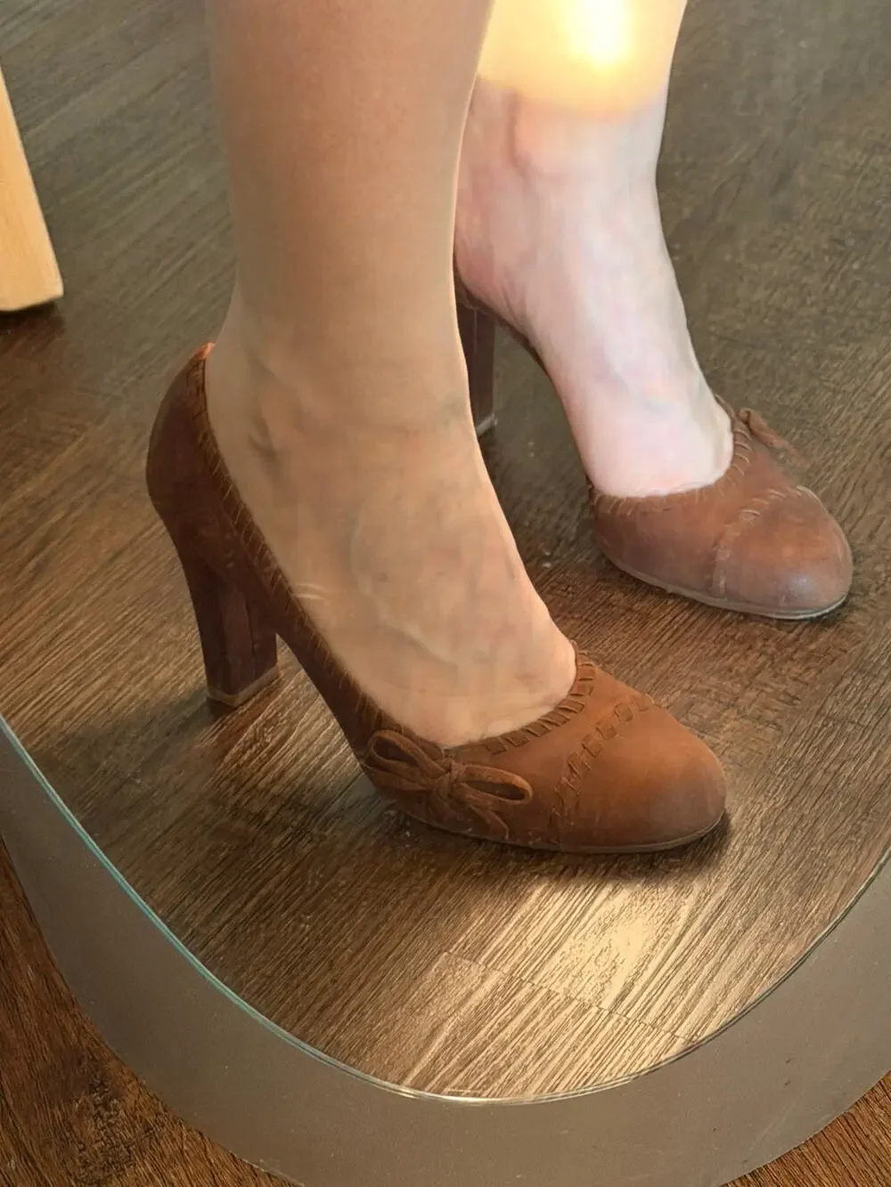 Christian Dior Vintage Brown Leather Bow Pumps Heels EU 38 US Made in Italy